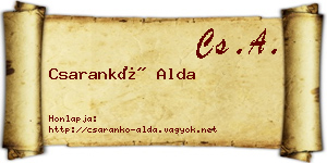 Csarankó Alda névjegykártya